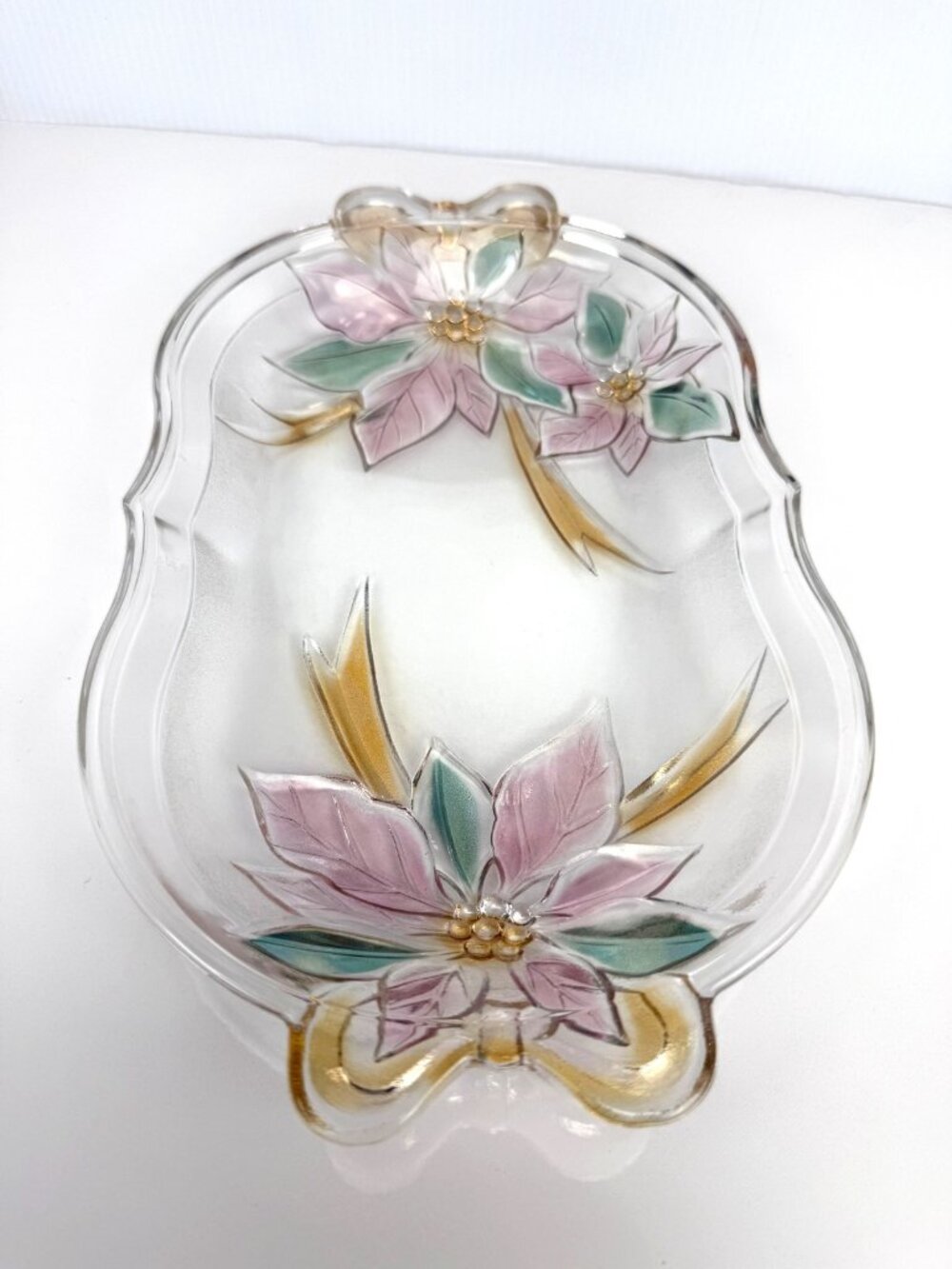 VTG MIKASA Cocktail Summer Vibes Pastelβ Hand-Painted Glass Serving Platter - Picture 3 of 12
